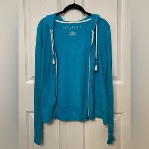 Aeropostale Turquoise Blue Lightweight Zip Up Hoodie